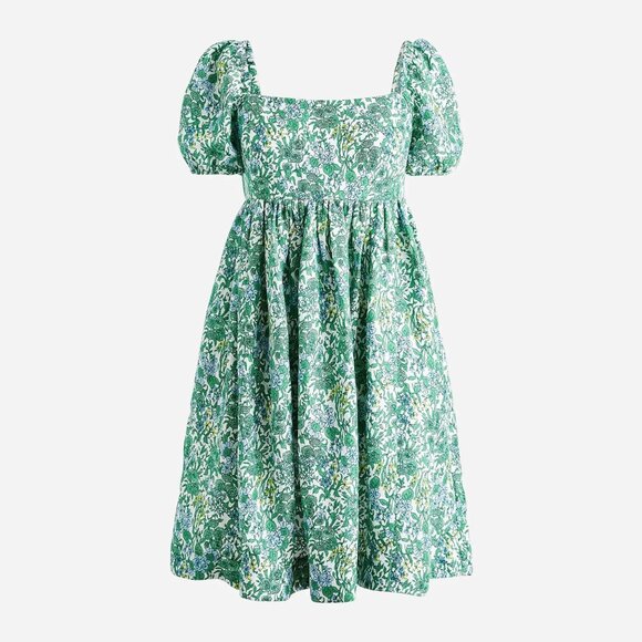 J. Crew Valletta Paisley Linen-Cupro Green Mini Dress Size 12 - 41229 - Picture 1 of 15
